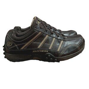 Skechers‎ Shoes Youth Boys Size 1 Brown Lace Up Low Top Hiking Sneaker 91658L